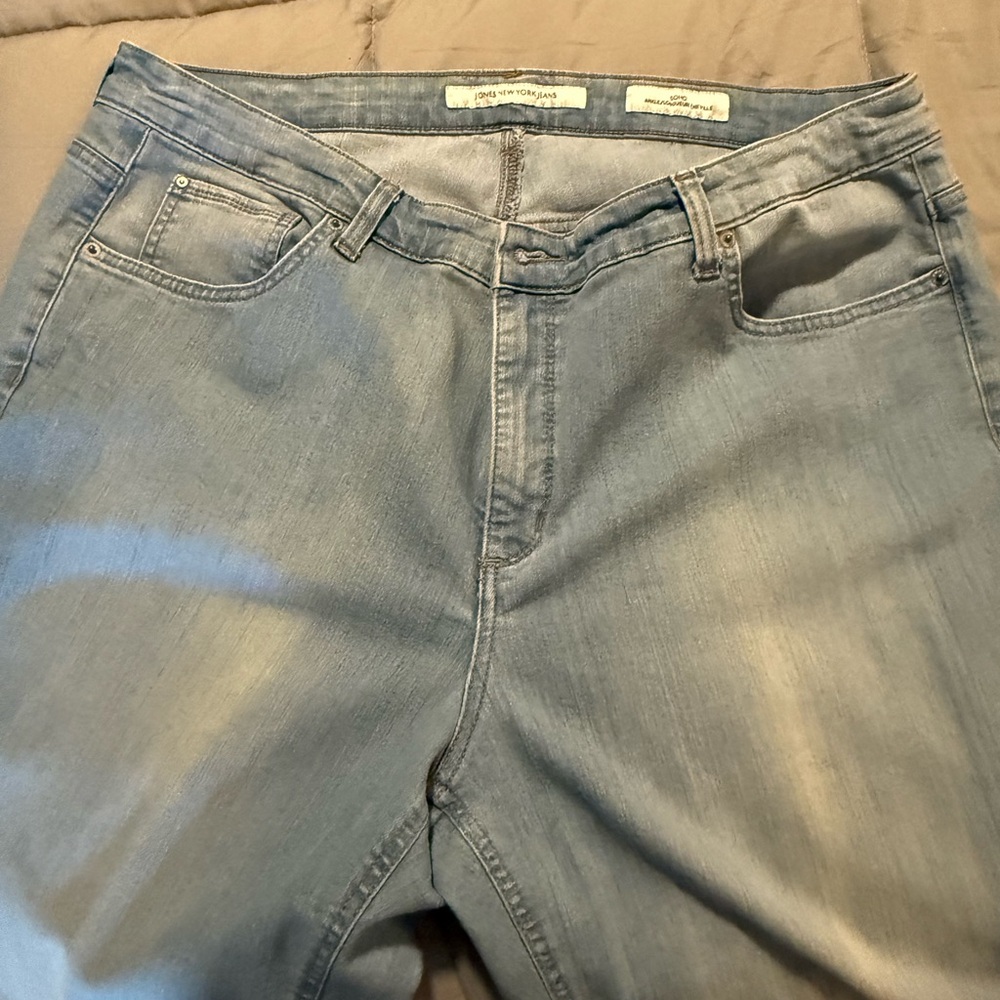 WOMENS JONES NY ACID STONEWASH BOHO ANKLE JEANS SIZE 20